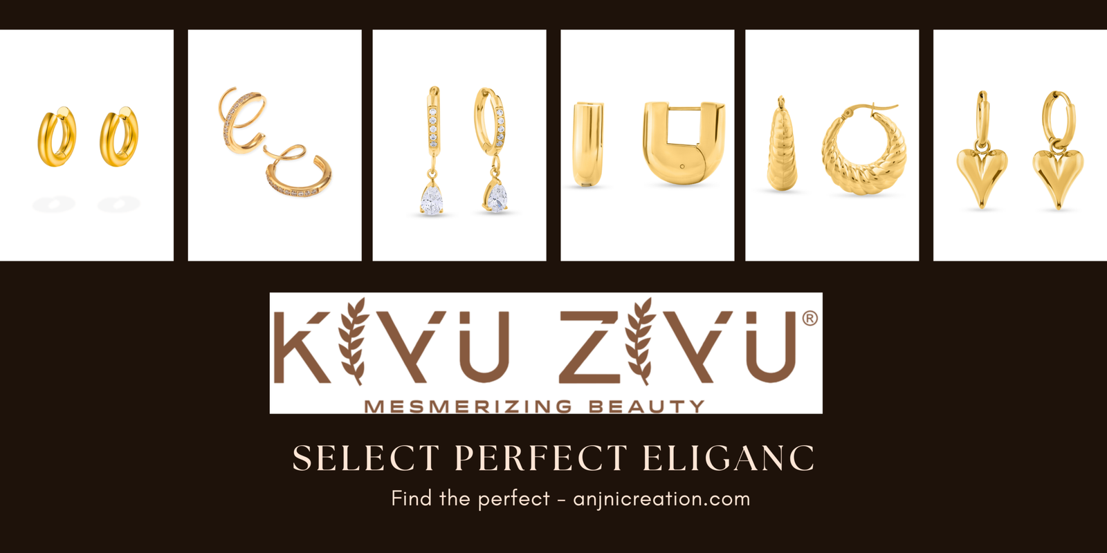 Kiyu Ziyu By Anjni Creation Anti Tarnish Gold Plated Earrings