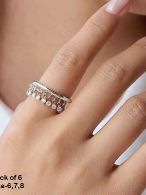 LR-V350S Anti-Tarnish Stainless Steel Rings Pack of 6 Each Size 2 Pieces