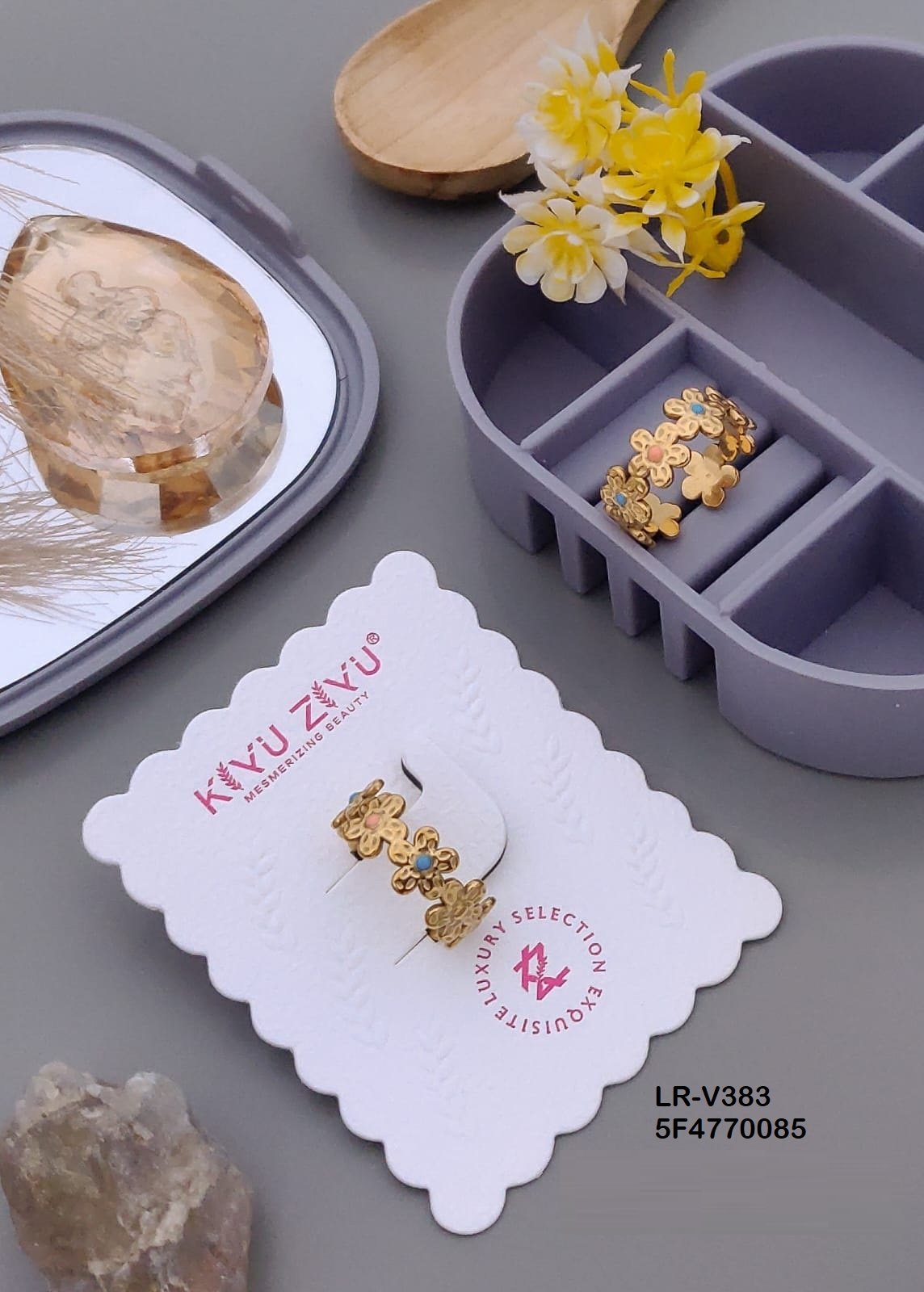 LR-V383 Anti-Tarnish Stainless Steel Rings