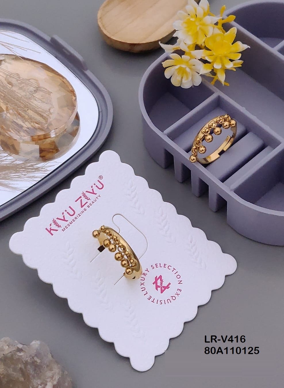 LR-V416 Anti-Tarnish Stainless Steel Rings