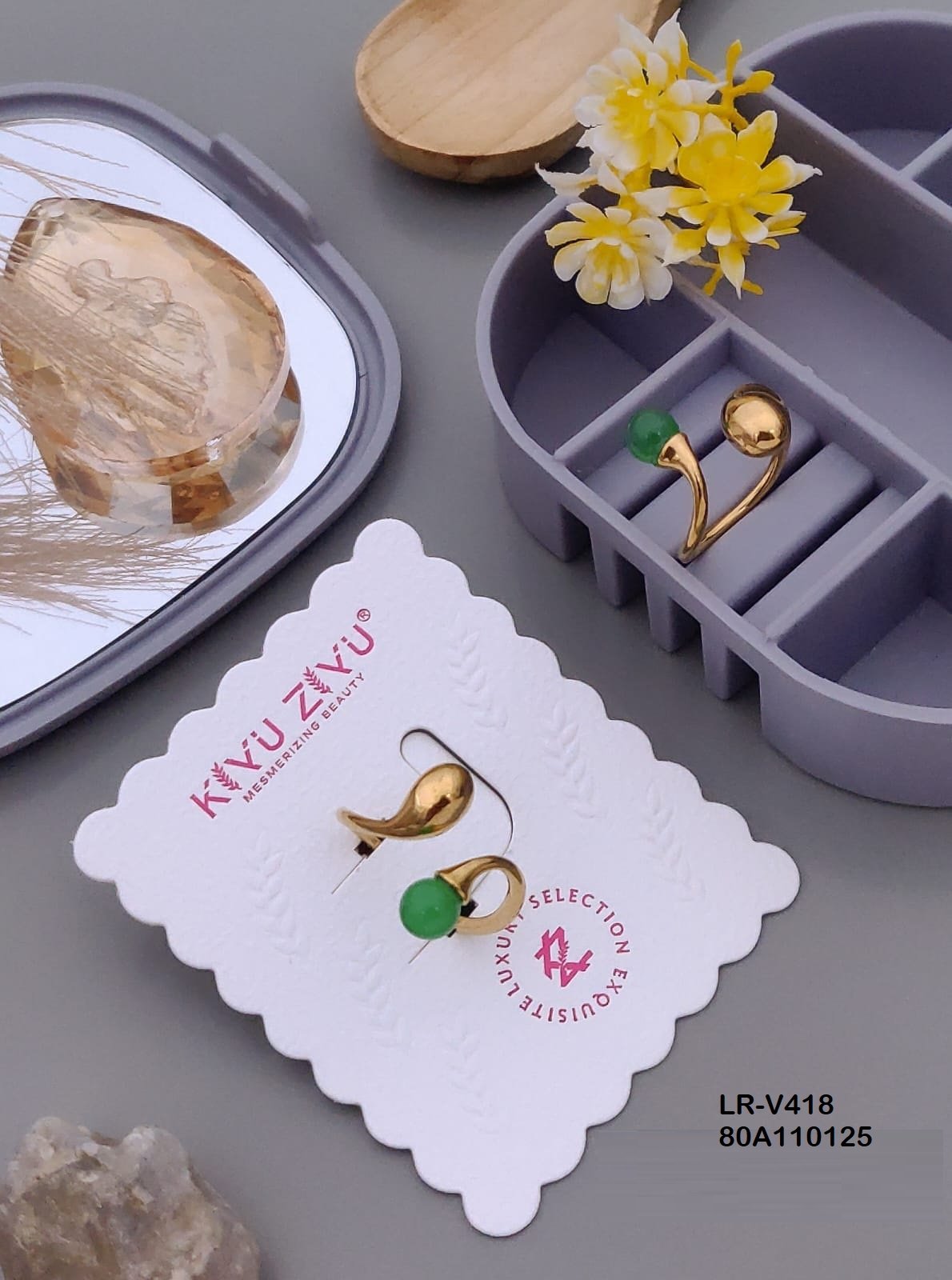 LR-V418 Anti-Tarnish Stainless Steel Rings