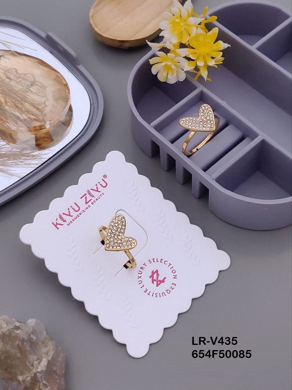 LR-V435 Anti-Tarnish Stainless Steel Free Size Rings