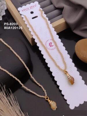 PS-8203 Anti-Tarnish Stainless Steel Crystal Necklace