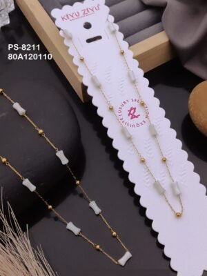 PS-8211 Anti-Tarnish Stainless Steel Crystal Necklace