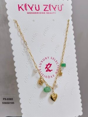 PS-8365 Anti-Tarnish Stainless Steel Crystal Necklace