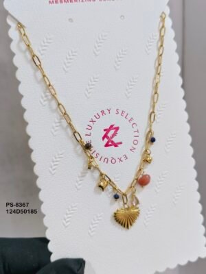 PS-8367 Anti-Tarnish Stainless Steel Crystal Necklace