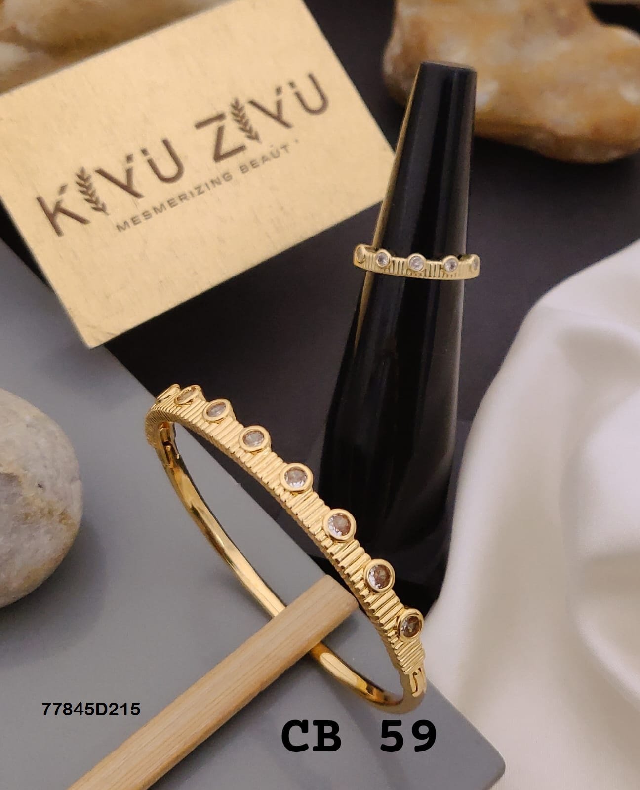 CB-59 Anti Tarnish Bracelet With Rings KADA