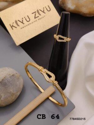 CB-64 Anti Tarnish Bracelet With Rings  KADA