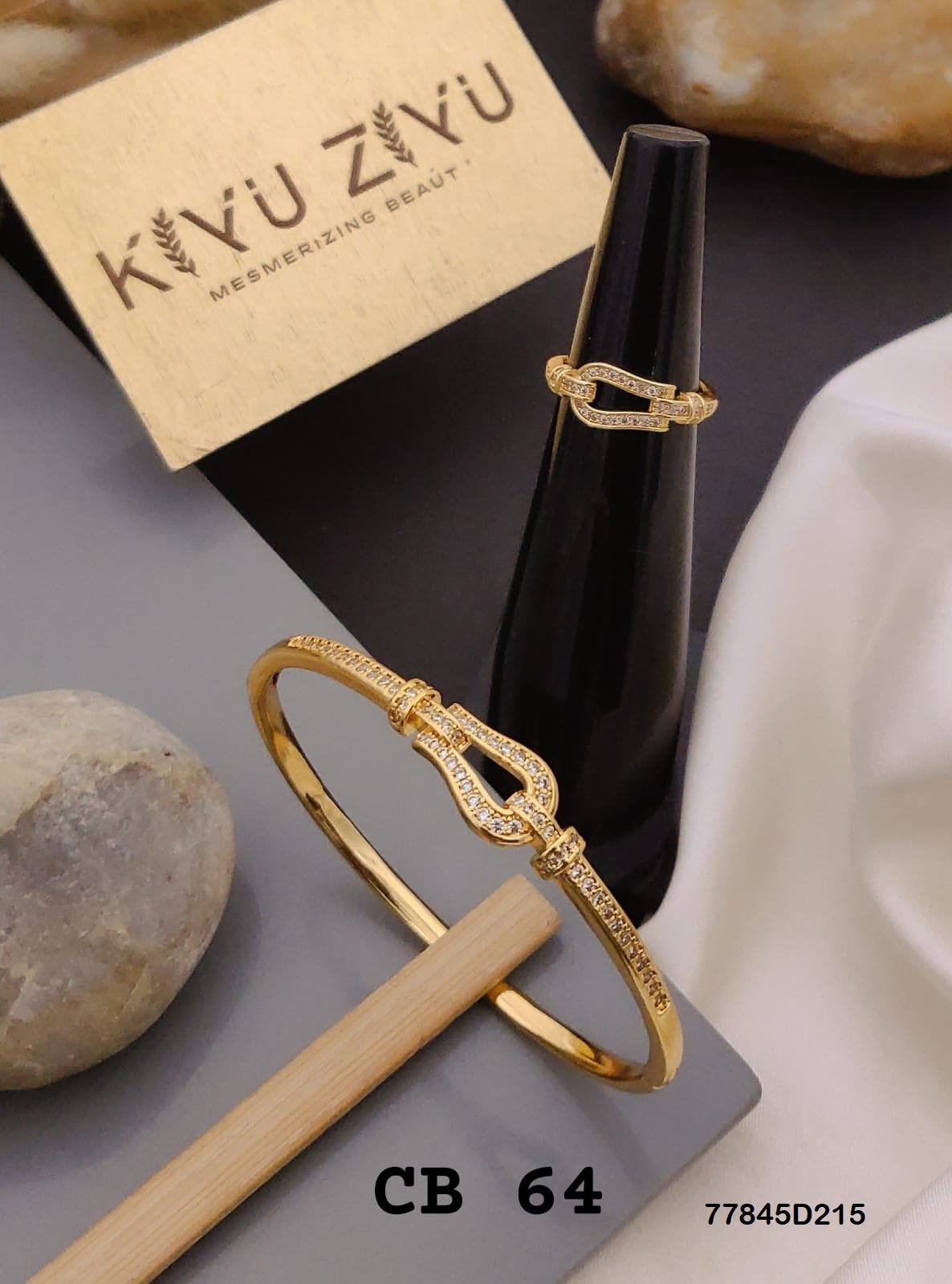 CB-64 Anti Tarnish Bracelet With Rings KADA