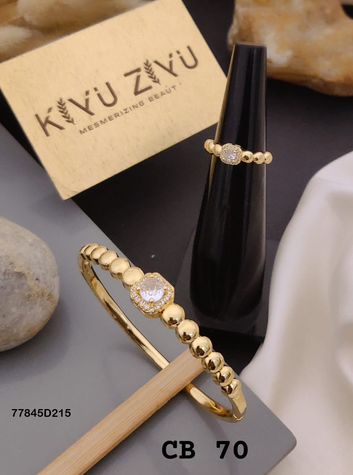 CB-70 Anti Tarnish Bracelet With Rings KADA