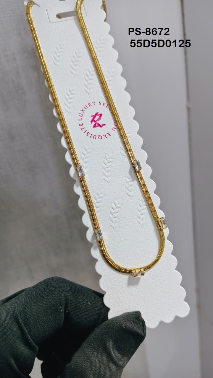 PS-8672 Anti-Tarnish Stainless Steel Chain Necklace Necklace