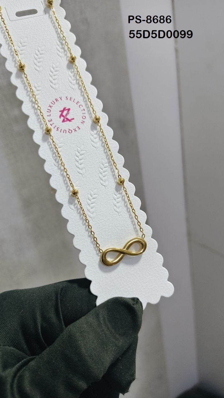 PS-8686 Anti-Tarnish Stainless Steel Chain Necklace Necklace