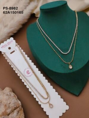PS-8982 Anti-Tarnish Stainless Steel  Layer Necklace