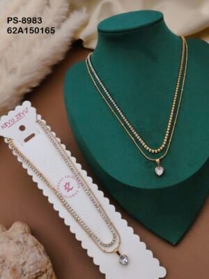 PS-8983 Anti-Tarnish Stainless Steel  Layer Necklace