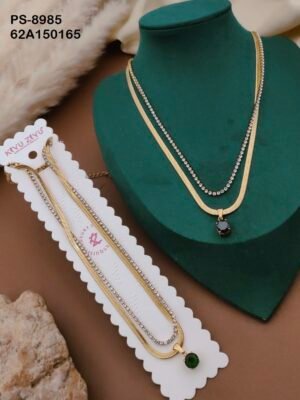 PS-8985 Anti-Tarnish Stainless Steel  Layer Necklace