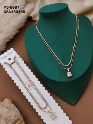 PS-8987 Anti-Tarnish Stainless Steel  Layer Necklace