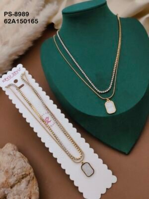 PS-8989 Anti-Tarnish Stainless Steel  Layer Necklace
