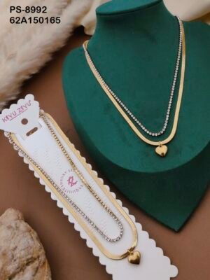 PS-8992 Anti-Tarnish Stainless Steel  Layer Necklace