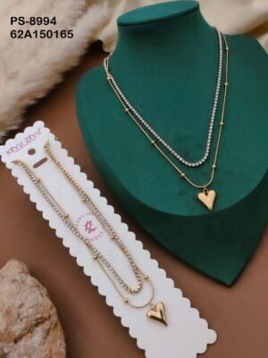 PS-8994 Anti-Tarnish Stainless Steel  Layer Necklace