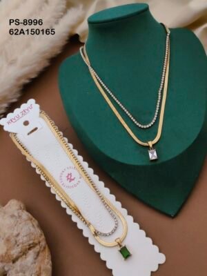PS-8996 Anti-Tarnish Stainless Steel  Layer Necklace