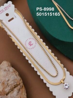 PS-8998 Anti-Tarnish Stainless Steel  Layer Necklace