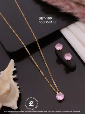 SET-100 Anti-Tarnish Stainless Steel Chain Necklace With Earrings Combo Set