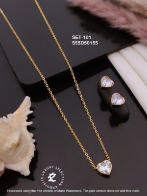 SET-101 Anti-Tarnish Stainless Steel Chain Necklace With Earrings Combo Set