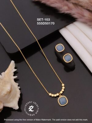 SET-103 Anti-Tarnish Stainless Steel Chain Necklace With Earrings Combo Set