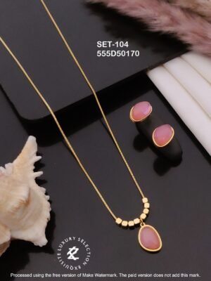 SET-104 Anti-Tarnish Stainless Steel Chain Necklace With Earrings Combo Set