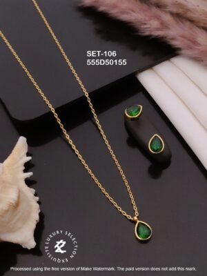 SET-106 Anti-Tarnish Stainless Steel Chain Necklace With Earrings Combo Set