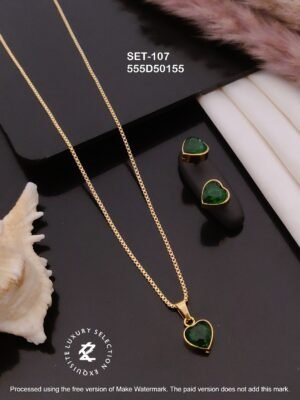 SET-107 Anti-Tarnish Stainless Steel Chain Necklace With Earrings Combo Set