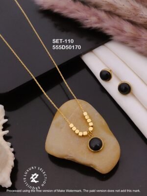 SET-110 Anti-Tarnish Stainless Steel Chain Necklace With Earrings Combo Set
