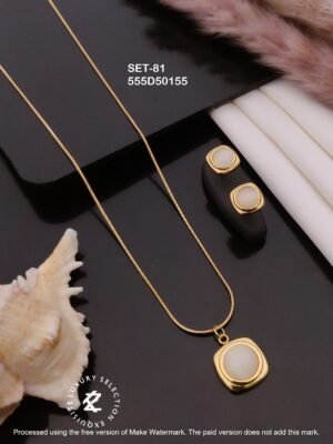 SET-81 Anti-Tarnish Stainless Steel Chain Necklace With Earrings Combo Set