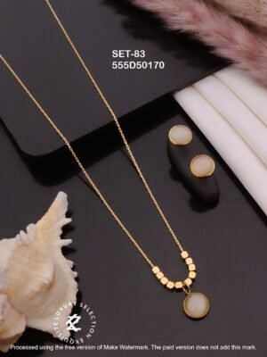 SET-83 Anti-Tarnish Stainless Steel Chain Necklace With Earrings Combo Set
