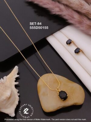 SET-84 Anti-Tarnish Stainless Steel Chain Necklace With Earrings Combo Set