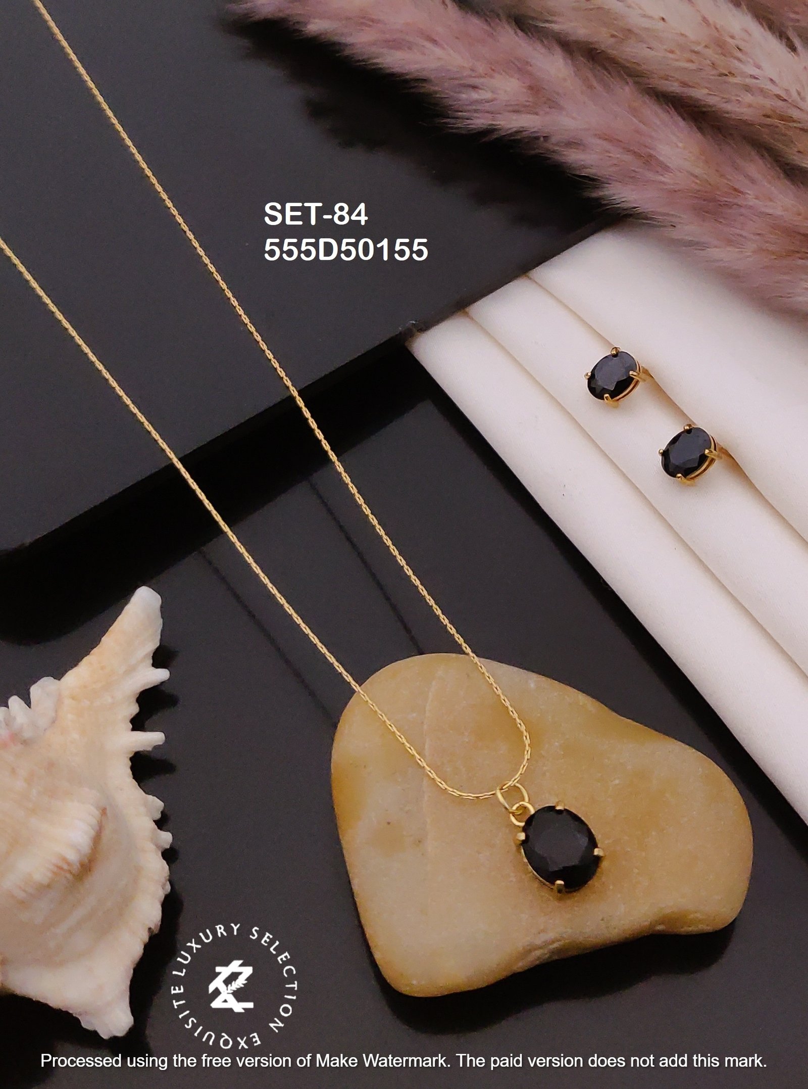 SET-84 Anti-Tarnish Stainless Steel Chain Necklace With Earrings Combo Set