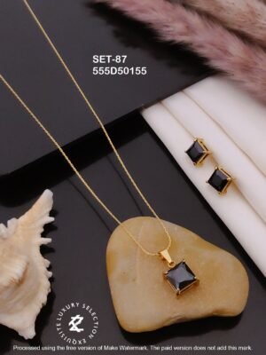 SET-87 Anti-Tarnish Stainless Steel Chain Necklace With Earrings Combo Set