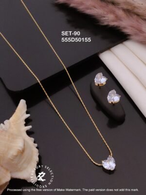 SET-90 Anti-Tarnish Stainless Steel Chain Necklace With Earrings Combo Set