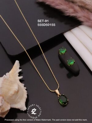 SET-91 Anti-Tarnish Stainless Steel Chain Necklace With Earrings Combo Set