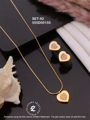 SET-92 Anti-Tarnish Stainless Steel Chain Necklace With Earrings Combo Set