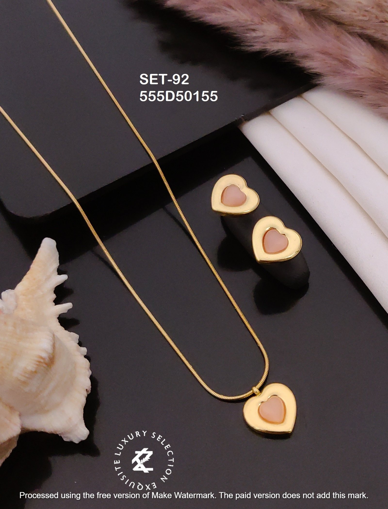 SET-92 Anti-Tarnish Stainless Steel Chain Necklace With Earrings Combo Set