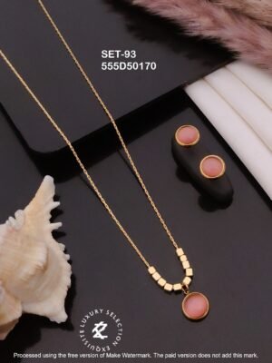 SET-93 Anti-Tarnish Stainless Steel Chain Necklace With Earrings Combo Set
