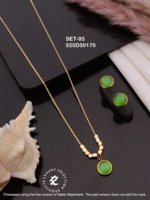 SET-95 Anti-Tarnish Stainless Steel Chain Necklace With Earrings Combo Set