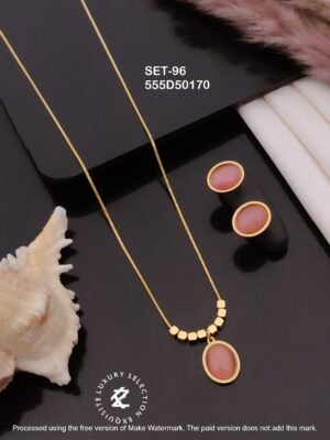 SET-96 Anti-Tarnish Stainless Steel Chain Necklace With Earrings Combo Set