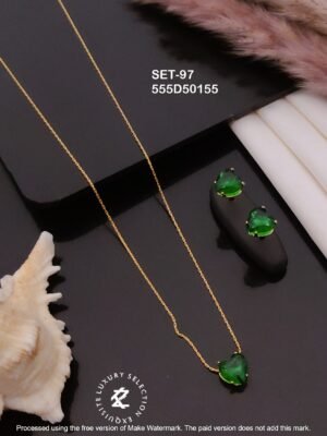 SET-97 Anti-Tarnish Stainless Steel Chain Necklace With Earrings Combo Set