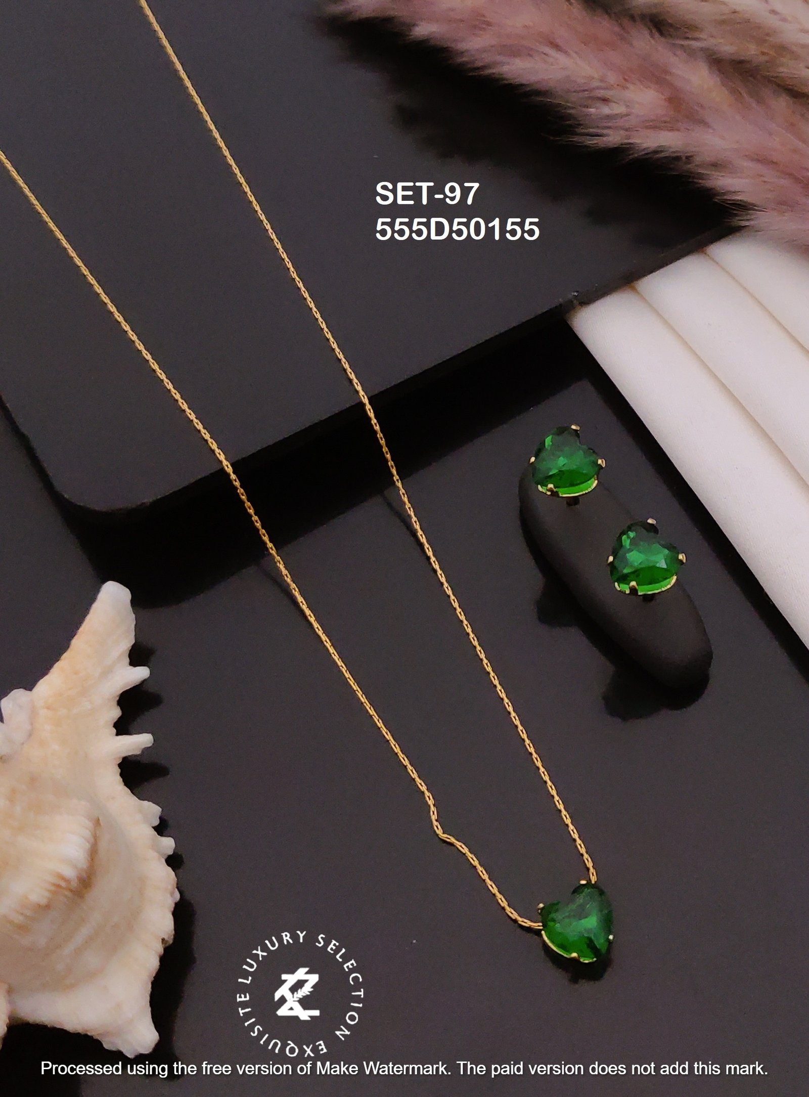 SET-97 Anti-Tarnish Stainless Steel Chain Necklace With Earrings Combo Set