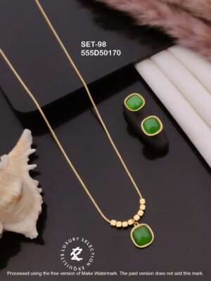 SET-98 Anti-Tarnish Stainless Steel Chain Necklace With Earrings Combo Set