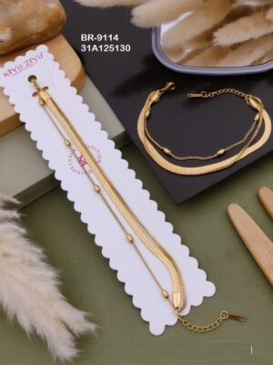 BR-9114 Anti-Tarnish Stainless Steel  Chain Bracelets