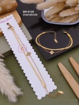 BR-9126 Anti-Tarnish Stainless Steel  Chain Bracelets