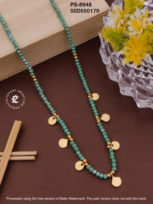 PS-8948 Anti-Tarnish Stainless Steel Crystal Necklace